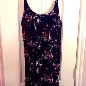 Fireworks & Sailboat Sleeveless Dress